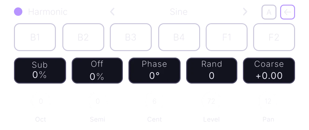 Oscillator A, Harmonic engine, back panel