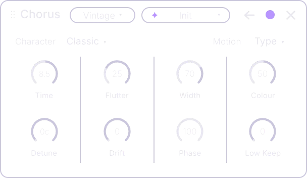 Chorus effect card, back panel