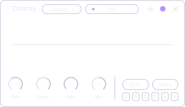 Chorus effect card, front panel