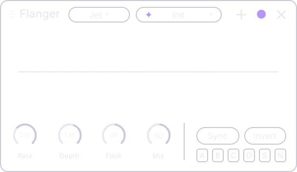 Flanger effect card, front panel