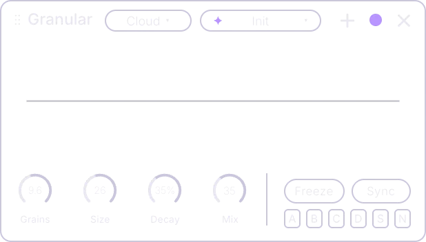 Granular effect card, front panel