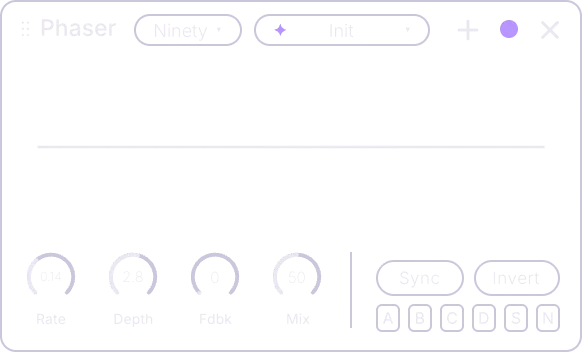 Phaser effect card, front panel
