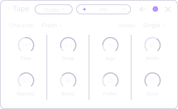 Tape effect card, back panel