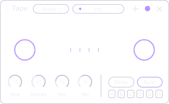 Tape effect card, front panel