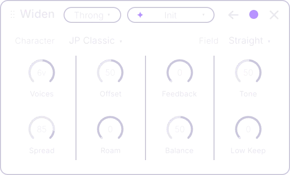 Widen effect card, back panel