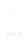 A single knob with its value and label, Warp 32, without modulation